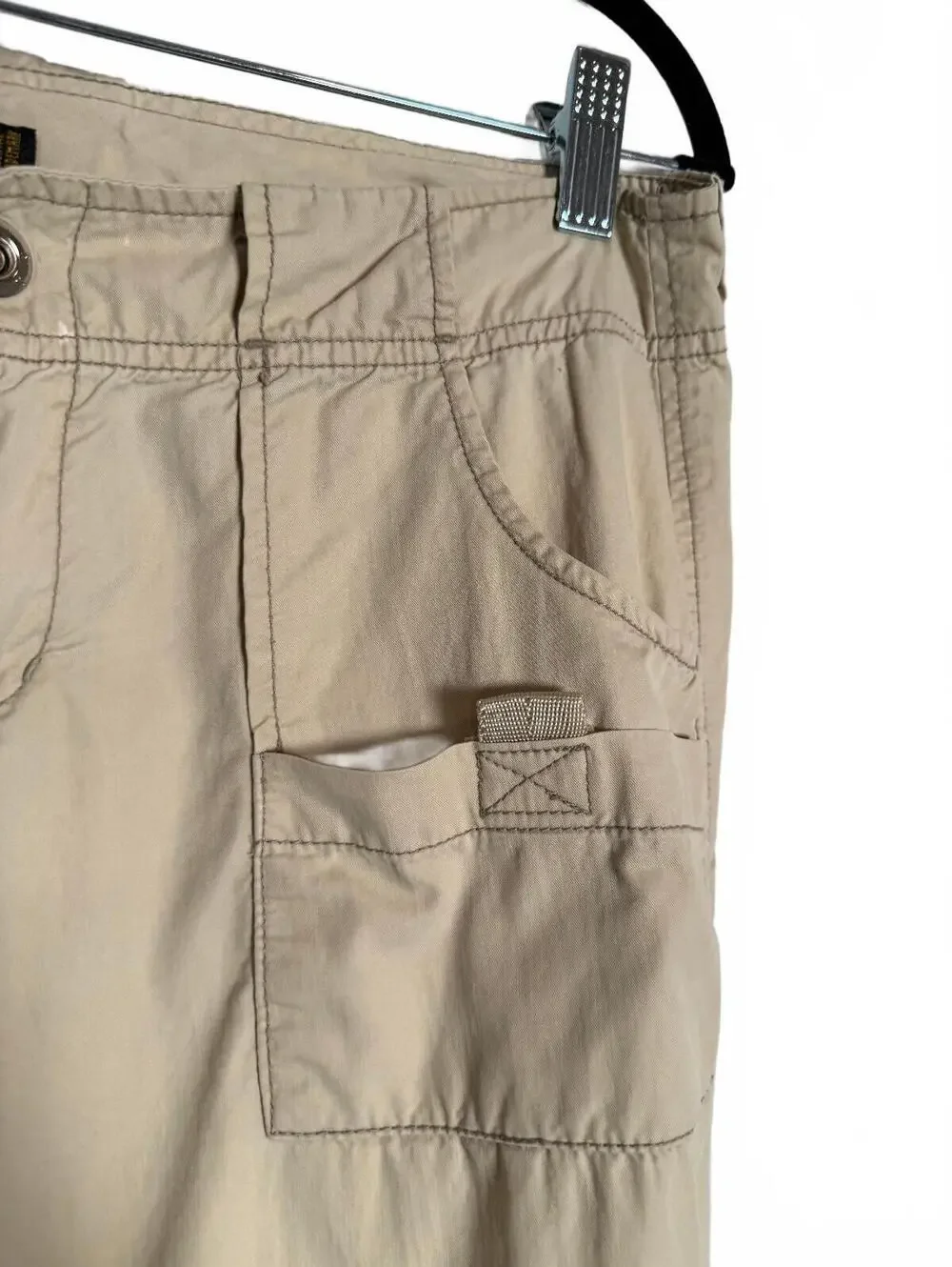 Women Vintage Y2K Soft Grunge Khaki Cargo Capris size 11